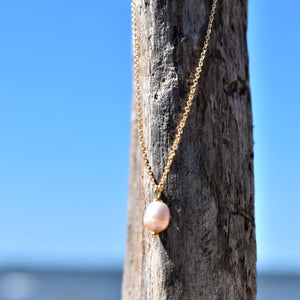 Peach Pearl Necklace