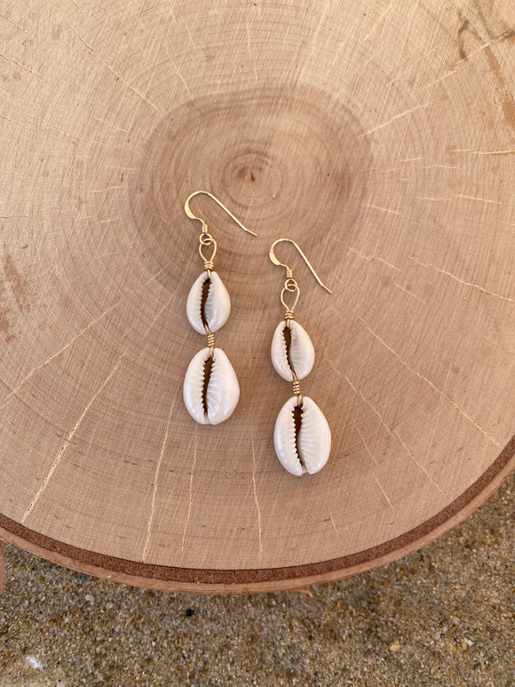 Double Threat Cowrie Dangles