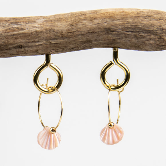 Mother of Pearl Scallop Hoops
