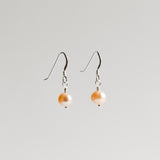 Peach Pearl Fishhook Earrings