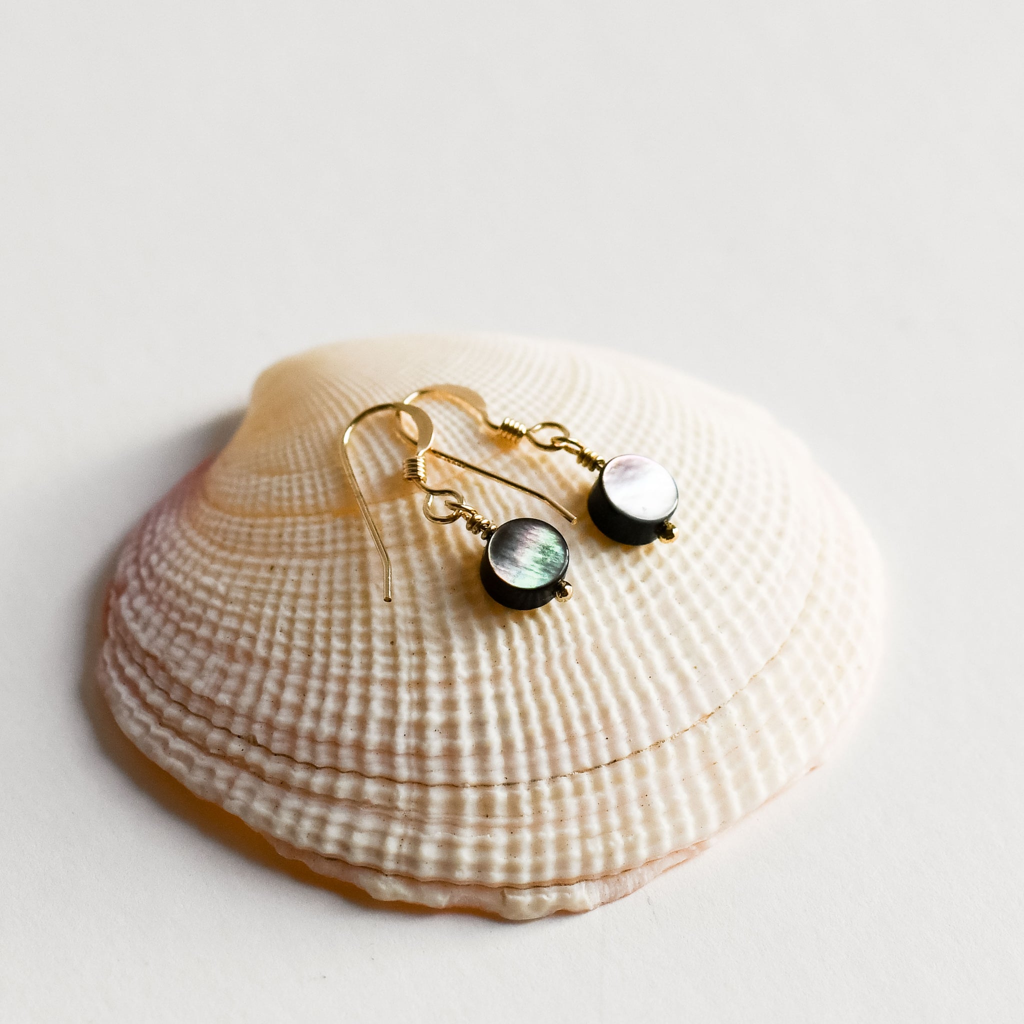 Black Lip Shell Fishhook Earrings – The Moonlit Shell